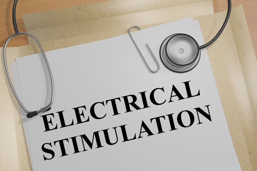 Electrical Stimulation In Physical Therapy Electrodes Stock