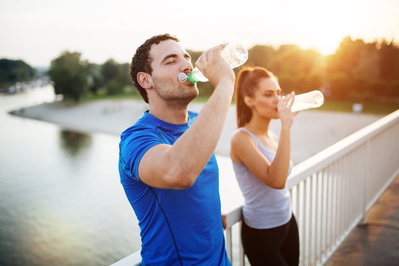 hydrate before during and after workout