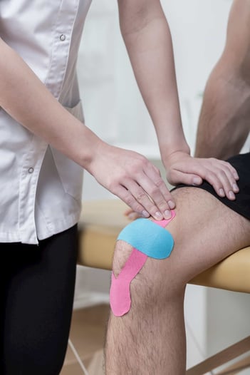 A sleep medicine specialist can show you how to tape your knee with kt tape to give it more support.