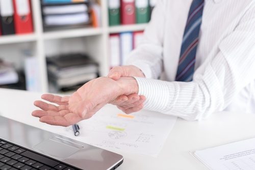 Wrist pain caused by repetitive activity like using a computer keyboard can lead to carpal tunnel syndrome.